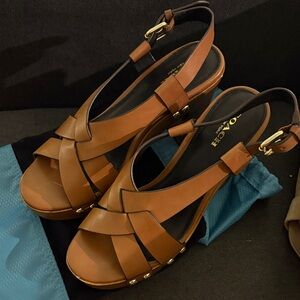 Coach Women's Tan Wedge Sandals